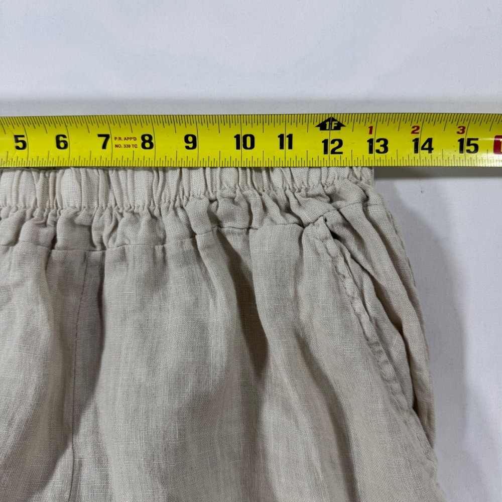 Tempo Paris Italian Linen Wide Leg Embroidered Pants M Boho Floral Butterfly - Picture 6 of 8
